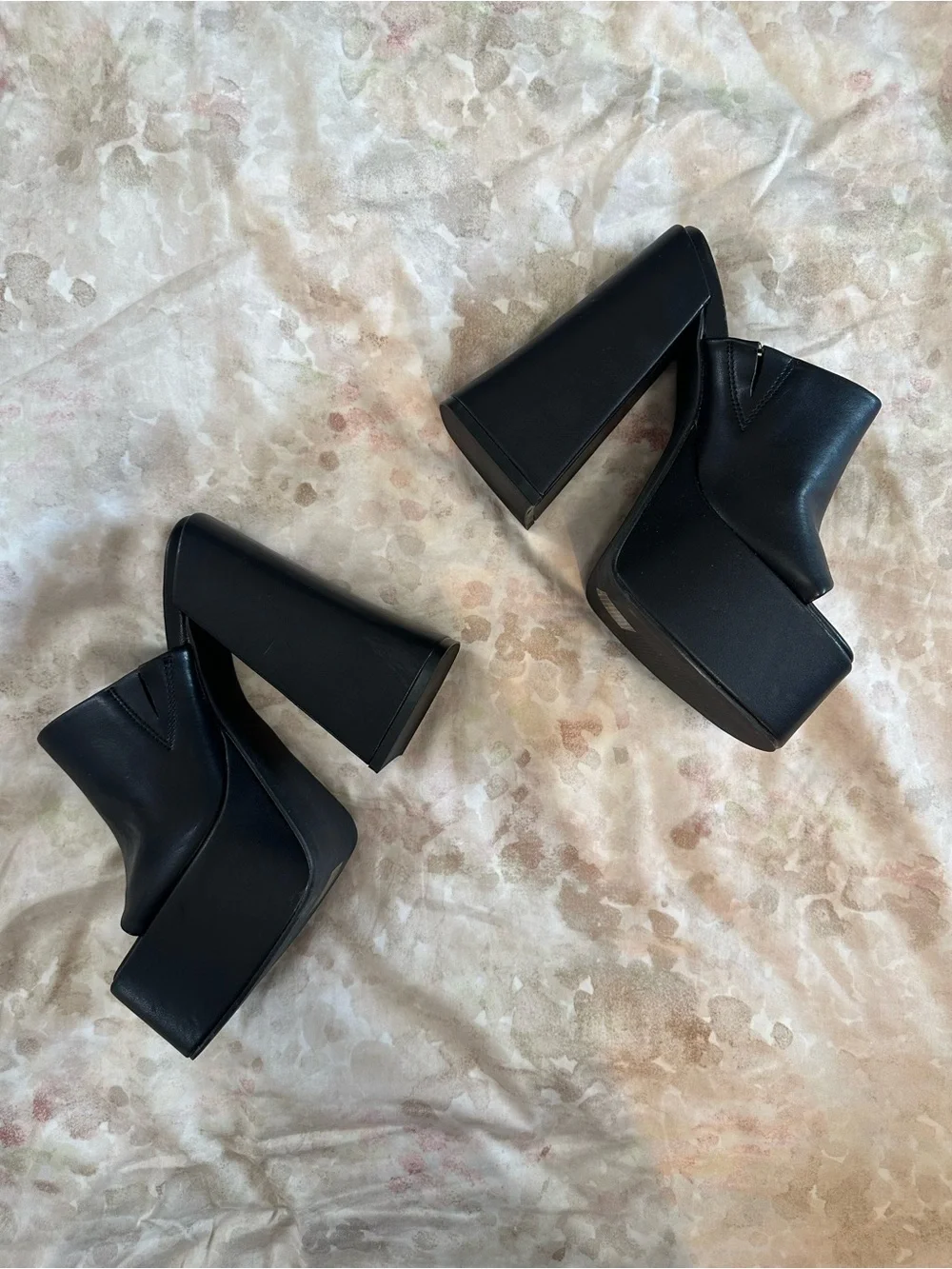 Dolls Kill Black Chunky Platform Mule Heels